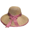Bordo Puantiye Tasarımlı Kadın Hasır Şapka
