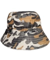 Erkek Haki Kamuflaj Renkli Ayarlanabilir Bağcıklı Çift Taraflı Bucket Şapka
