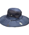 Erkek Lacivert Fileli Katlanabilir Düğmeli Safari Şapka