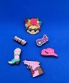 Pembe Kadın Temalı Frida Kahlo Charm 6lı Premium İthal Crocs Sandalet terlik Süsleri / Jibbitz