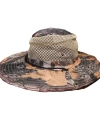 Karışık Doğa Turuncu Desenli Fileli Bağcıklı Safari Şapka