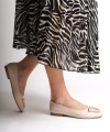 KAYLEE Bağcıksız Ortopedik Rahat Taban Toka Detaylı Kadın Babet Ayakkabı KT Krem