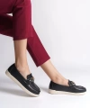 LAYLA Bağcıksız Ortopedik Rahat Taban Kalp Desenli Babet Ayakkabı KT Siyah