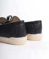 LYDIA Bağcıksız Ortopedik Rahat Taban Kalp Desenli Babet Ayakkabı KT Siyah