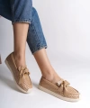 LYDIA Bağcıksız Ortopedik Rahat Taban Kalp Desenli Babet Ayakkabı KT Ten
