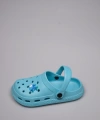 Mavi Unisex Çocuk ve Bebek Bantlı Tokalı Rahat Taban Yazılı Sandalet