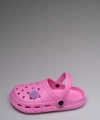 Pembe Kız Çocuk ve Bebek Bantlı Tokalı Rahat Taban Yazılı Sandalet