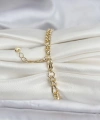 Shoecide 14k Gold Renk Kaplama Lazerli Zincir Model Cm Kadın Bileklik
