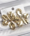 Shoecide 316 Çelik Gold Renk İşlemeli Yaprak Model Kadın Küpe