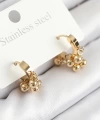 Shoecide 316l Çelik Boncuklu Halka Model Gold Renk Kadın Küpe