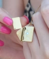 Shoecide 316l Çelik Gold Renk Açılır Mektup Model Kadın Kolye