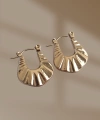 Shoecide 316l Çelik Gold Renk Kabartmalı Görünüm Küpe