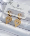 Shoecide 316l Çelik Gold Renk Kalp Model Kelebek İşleme Kadın Küpe