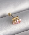 Shoecide 316l Çelik Gold Renk Pembe Zirkon Taşlı Kalp Tragus Piercing