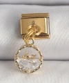 Shoecide 316l Çelik Gold Renk Sallantı Zirkon Taşlı Balina Model Nomination Charm