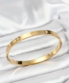 Shoecide 316l Çelik Gold Renk Zirkon Taşlı 65 Mm Kadın Kelepçe Bileklik