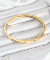 Shoecide 316l Çelik Gold Renk Zirkon Taşlı 65 Mm Kadın Kelepçe Bileklik