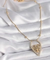 Shoecide 316l Çelik Gold Renk Zirkon Taşlı Detaylı Kalp Fidan Model Kadın Kolye
