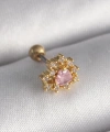 Shoecide 316l Çelik Gold Renk Zirkon Taşlı Kalp Tragus Piercing