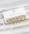 Shoecide 316l Çelik Gold Renk Zirkon Taşlı Kutup Yıldızı Model Halka Küpe Seti