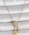 Shoecide 316l Çelik Gold Renk Zirkon Taşlı Sallantı Fotoğraf Makinası Figür Charm Kadın Kolye