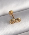 Shoecide 316l Çelik Gold Renk Zirkon Taşlı Sonsuzluk Model Tragus Piercing