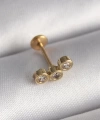 Shoecide 316l Çelik Gold Renk Zirkon Taşlı Tragus Piercing