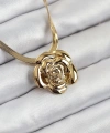 Shoecide 316l Çelik Gül Figürlü İtalyan Zincir Model Gold Renk Kadın Kolye