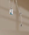 Shoecide 316l Çelik Gümüş Renk Beyaz Mineli Kız Figür Tarot Kolye