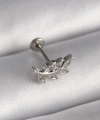 Shoecide 316l Çelik Gümüş Renk Dal Model Zirkon Taş Detaylı Tragus Piercing