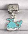 Shoecide 316l Çelik Gümüş Renk Mavi Balina Model Nomination Charm