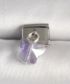 Shoecide 316l Çelik Gümüş Renk Mor Zirkon Taşlı Nomination Charm