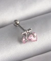 Shoecide 316l Çelik Gümüş Renk Pembe Zirkon Taşlı Kalp Tragus Piercing