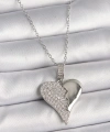 Shoecide 316l Çelik Gümüş Renk Zincir Zirkon Taşlı Kırık Kalp Model Kadın Kolye