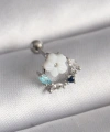 Shoecide 316l Çelik Gümüş Renk Zirkon Taş Detay Beyaz Çiçek Model Tragus Piercing