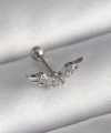 Shoecide 316l Çelik Gümüş Renk Zirkon Taş Detay Kanat Model Tragus Piercing
