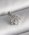 Shoecide 316l Çelik Gümüş Renk Zirkon Taşlı Ay Yıldız Tragus Piercing
