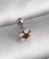 Shoecide 316l Çelik Gümüş Renk Zirkon Taşlı Çiçek Tragus Piercing