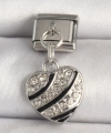 Shoecide 316l Çelik Gümüş Renk Zirkon Taşlı Kalp Model Nomination Charm