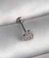 Shoecide 316l Çelik Gümüş Renk Zirkon Taşlı Kalp Model Tragus Piercing