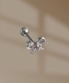Shoecide 316l Çelik Gümüş Renk Zirkon Taşlı Kurdele Tragus Piercing
