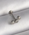 Shoecide 316l Çelik Gümüş Renk Zirkon Taşlı Tragus Piercing