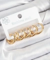 Shoecide 316l Çelik Halka Model Gold Renk 3lü Set Kadın Küpe