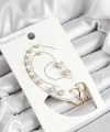 Shoecide 316l Çelik Kalp Figürlü Ve Zirkon Taşlı Gold Renk 7li Çift Kadın Küpe Set