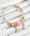 Shoecide 316l Çelik Pembe İstiridye Model Gold Renk Charm Bileklik