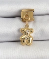 Shoecide 316l Çelik Sallantılı Zirkon Taşlı Ayıcık Model Gold Renk Nomination Charm