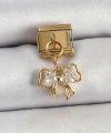 Shoecide 316l Çelik Sallantılı Zirkon Taşlı Fiyonk Model Gold Renk Nomination Charm
