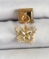 Shoecide 316l Çelik Sallantılı Zirkon Taşlı Kelebek Model Gold Renk Nomination Charm