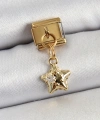 Shoecide 316l Çelik Sallantılı Zirkon Taşlı Yıldız Model Gold Renk Nomination Charm