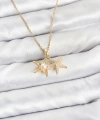 Shoecide 316l Çelik Zincir Gold Renk Deniz Yıldızı Model Zirkon Taşlı Kadın Kolye